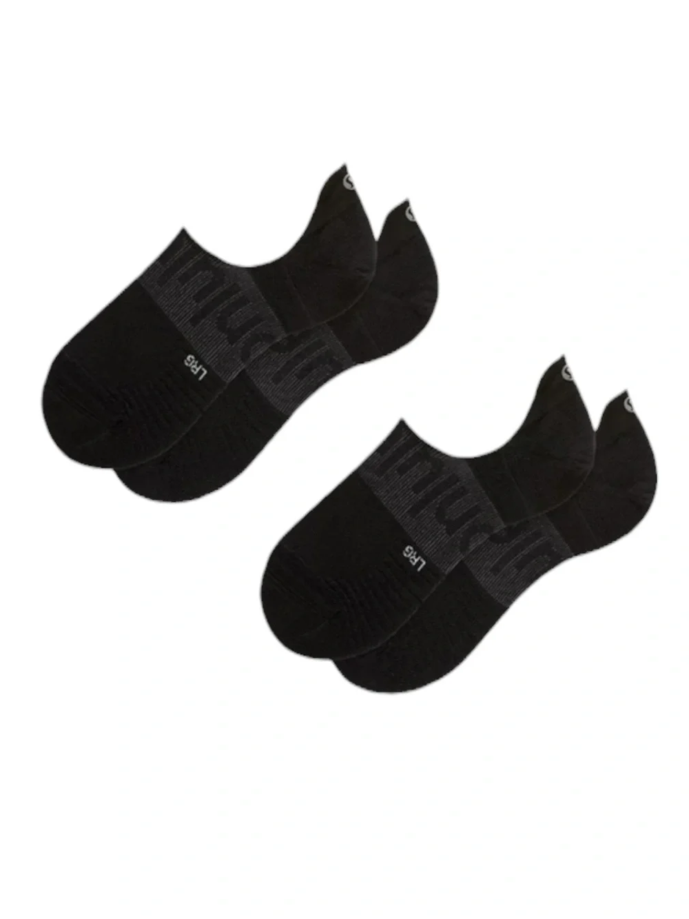 LULULEMON Men's Power Stride No-Show Low-Cut Black Socks — 2 Pairs Size Large